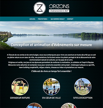 Site internet - ORIZONS création d'évènements sur mesure